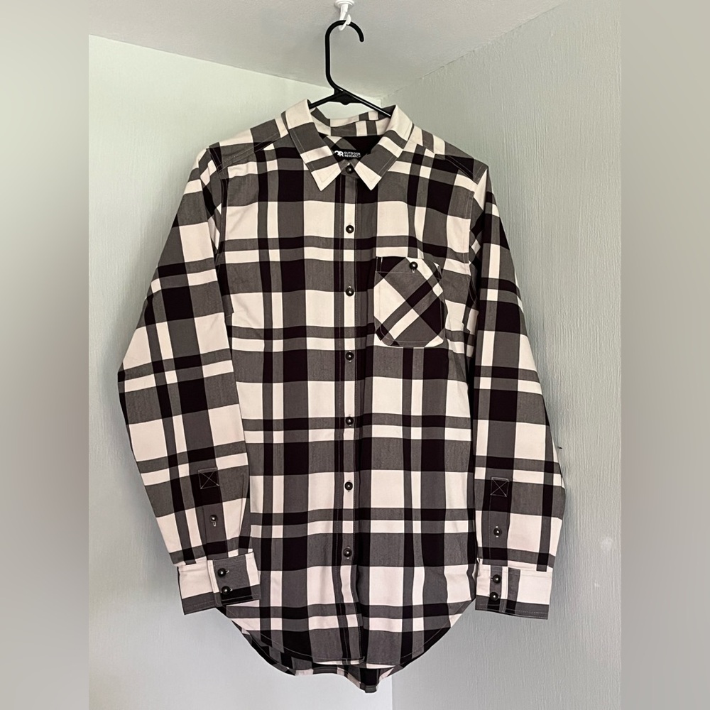 Outdoor Research Black and White Plaid Kushan Flannel tunic
